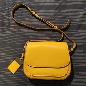 Yellow Leather Crossbody Bag
